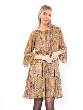 Rochie Dama Voal Floral Bej