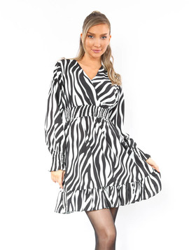 Rochie Dama ZebraLove Alb cu Negru