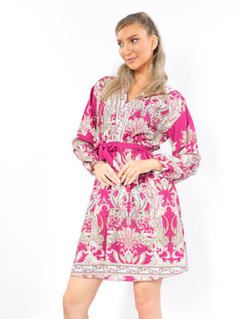 Rochie Dama TraditionalFlower Fucsia