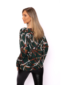 Bluza Dama Serenitate Verde cu Gri