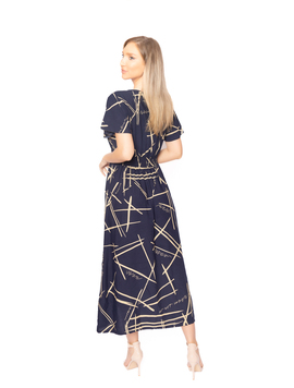 Rochie Dama in Dungi Bleumarin