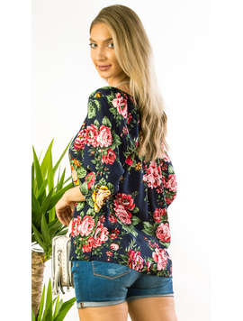 Bluza Dama Matase Katelys Bleumarin si Rosu