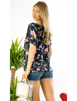 Bluza Dama Matase Katelys Bleumarin si Alb