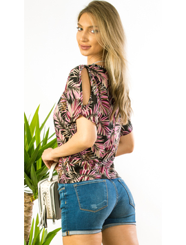 Bluza Dama Panza Koris Negru si Lila