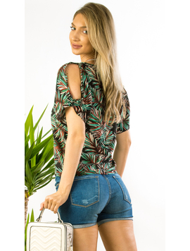 Bluza Dama Panza Koris Negru si Verde