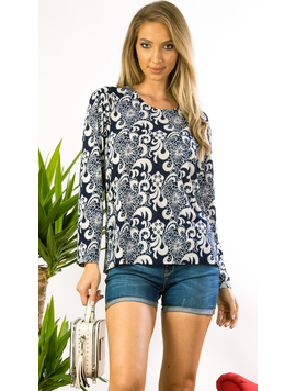 Bluza Dama LorelayShirt Alb si Bleumarin