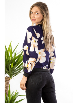 Bluza Dama cu Fermoar Katrice Bej si Bleumarin