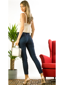 Pantaloni Dama Bumbac Caterynna Bleumarin