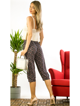 Pantaloni Dama Panza Klorys Negru si Rosu