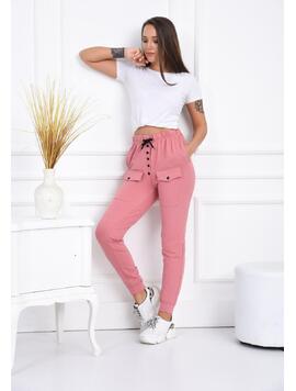 Pantaloni Dama Bumbac Leonor Roz