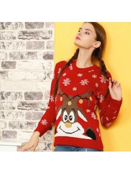 Pulover Dama FourChristmas Rosu