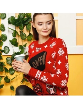 Pulover Dama TenChristmas Rosu