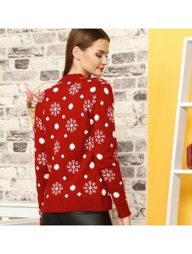 Pulover Dama OneChristmasy Rosu