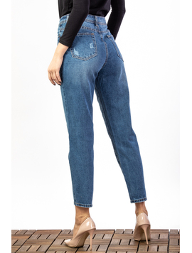 Blugi Dama Mom Fit  YellyThree Bleumarin