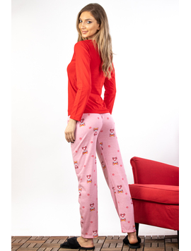 Pijama Dama Bumbac PinkPanther Rosu