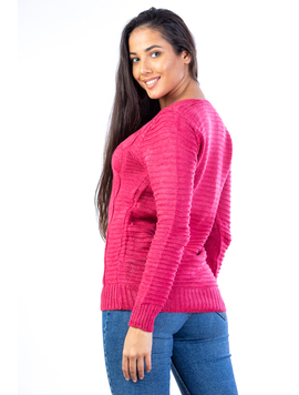 Pulover Dama Tricotat AlecyaTwo Fucsia