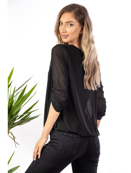 Bluza Dama Voal OllaOne Negru