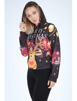 Hanorac Dama MerryChristmas Negru