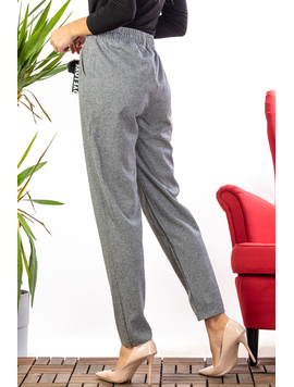 Pantaloni Dama Fermoni Gri si Crem