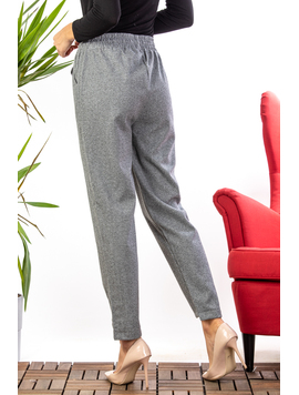 Pantaloni Dama Manddei Gri si Crem