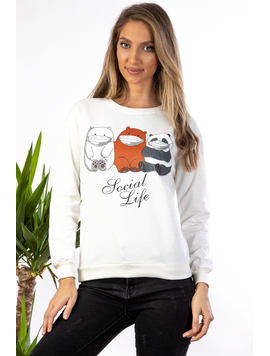 Bluza Dama Bumbac ThreeBears Alb