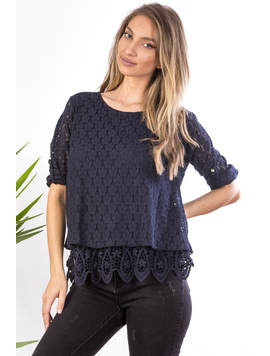 Bluza Dama Dantela Terresa Bleumarin