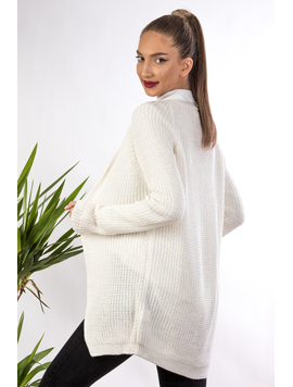 Cardigan Dama GoldInsert Alb