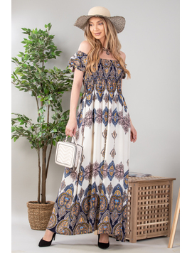 Rochie Dama Lunga JustinnaTwo Bleumarin Multicolor