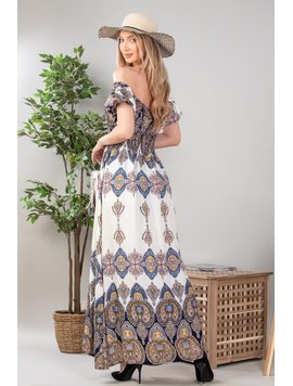 Rochie Dama Lunga JustinnaTwo Bleumarin Multicolor