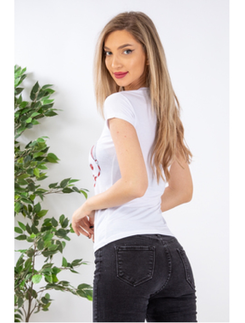 Tricou Dama MarchHappy Alb