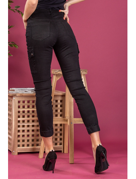 Blugi Dama Cargo GemyJeans Negru