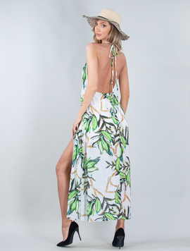 Rochie Dama Kendall Alb si Verde