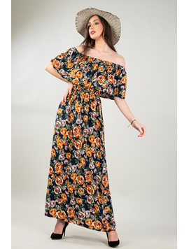 Rochie Dama Lunga RoyalFlower Four Bleumarin