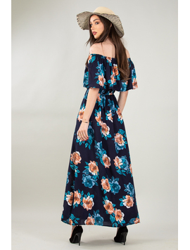 Rochie Dama Lunga RoyalFlower Five Bleumairn