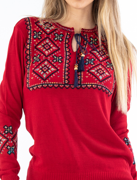 Pulover Dama Viviettees Tenss Rosu