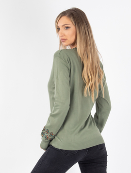 Pulover Dama Viviette Two Kaki