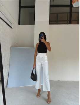 Pantaloni Dama Stacy Alb