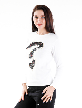 Bluza Dama Questions Alb