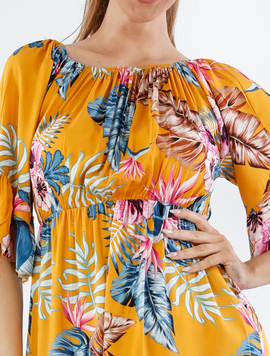Rochie Dama Fiona SS Two Mustar