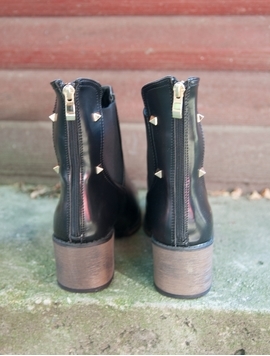 Botine Dama Cu Elastic Si Toc Mic Negre