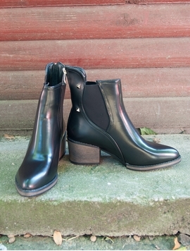 Botine Dama Cu Elastic Si Toc Mic Negre