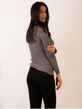 Pulover Dama Cu Model Cu Romburi Gri