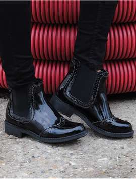 Ghete Dama Stil Oxford Cu Elastic Negre