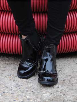 Ghete Dama Stil Oxford Cu Elastic Negre