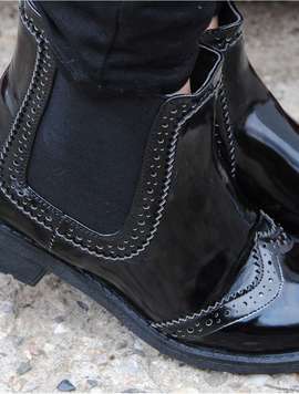 Ghete Dama Stil Oxford Cu Elastic Negre