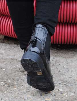 Ghete Dama Stil Oxford Cu Elastic Negre