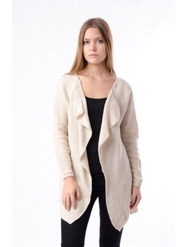 Cardigan Dama Cu Model Tricotat Bej