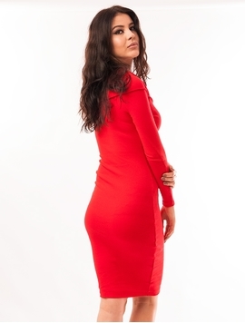 Rochie Mulata Cu Guler Amplu Rosie
