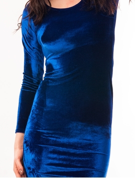Rochie Mulata Din Catifea Albastra 