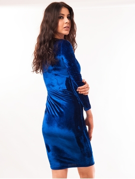 Rochie Mulata Din Catifea Albastra 